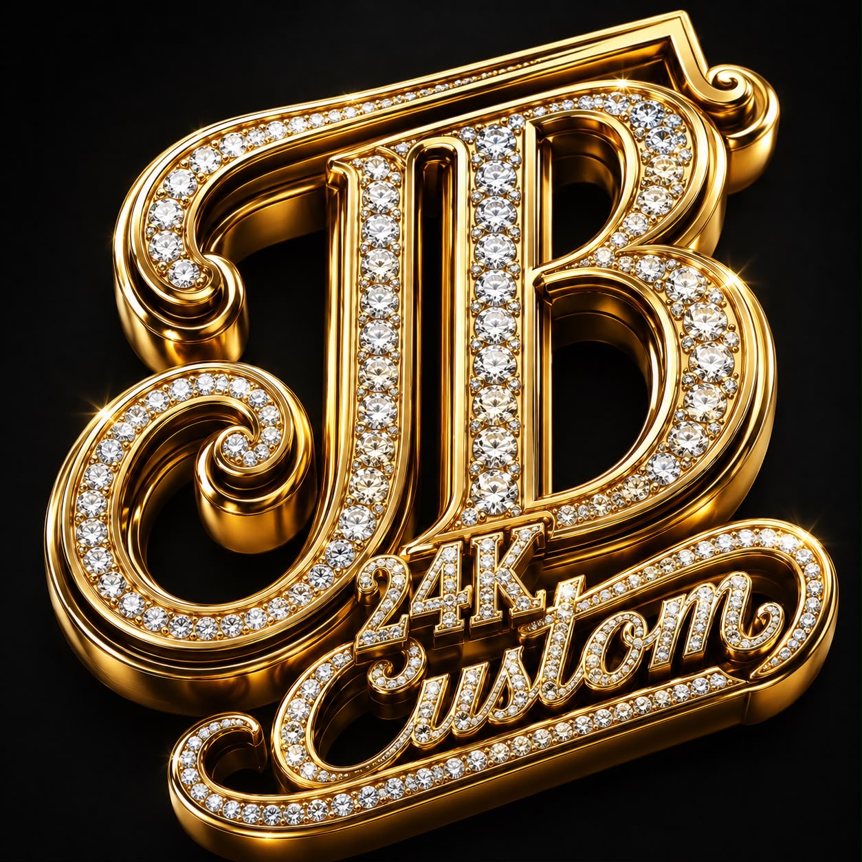 JB Custom 24K gold and diamond signature emblem